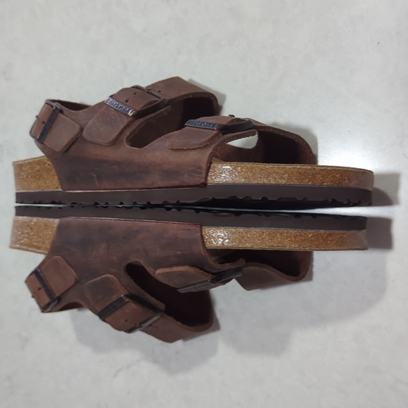 NWOT UNISEX BIRKENSTOCK MILANO HABANA OILED LEATHER SANDAL - Picture 14 of 16